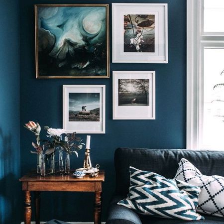 dark cobalt paint in living room