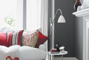 use a gray and red combination