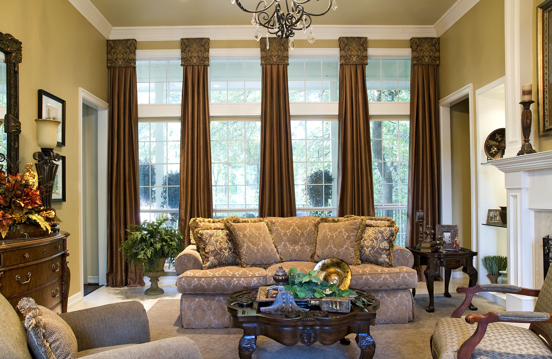 Curtains For Tall Living Room Windows