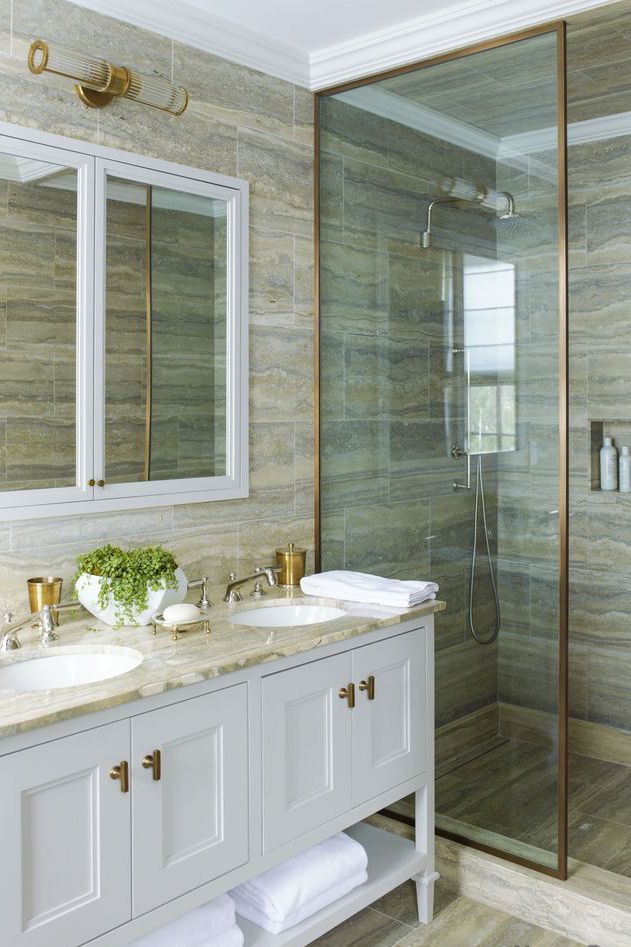 Silver travertine tiles