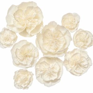 White Crepe Paper Flowers