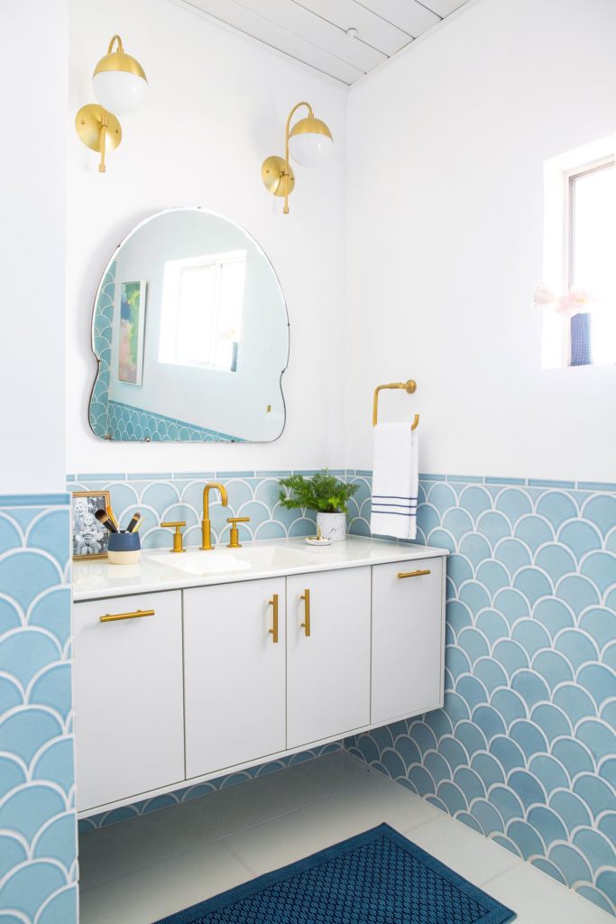 baby blue border tile