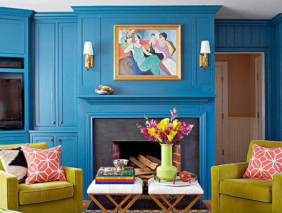 bold blue paint walls