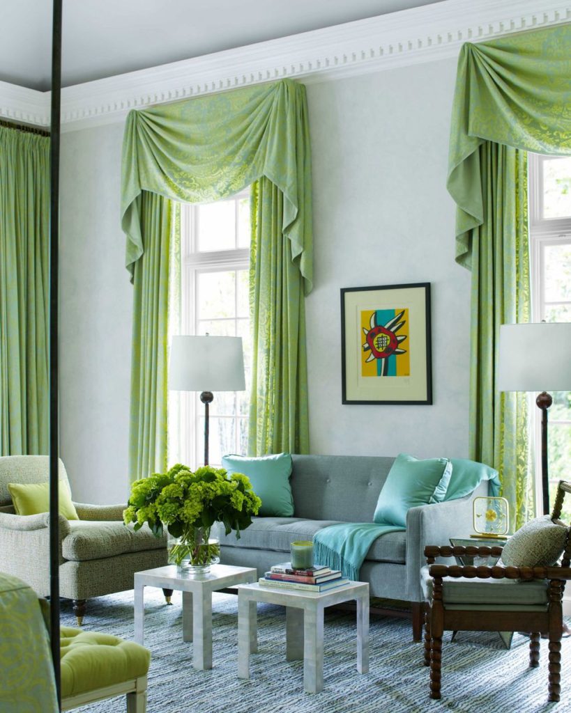 sea green curtain