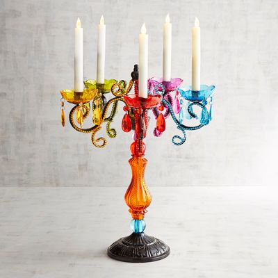 colourful candle stands