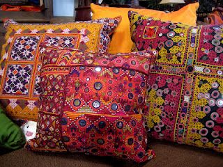 pretty colorful cushions