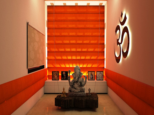 orange light | mandir decoration ideas