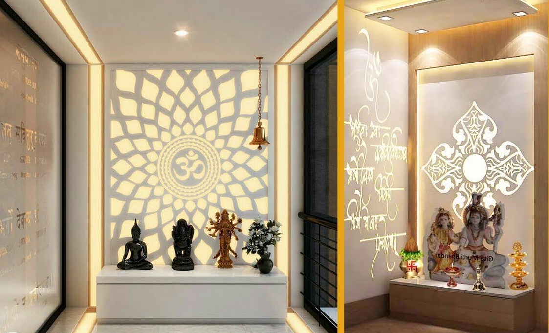 traditional with modern touch | mandir decoration ideas