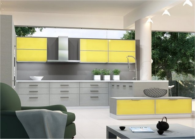 gray and yellow cabinet | modern cabinet