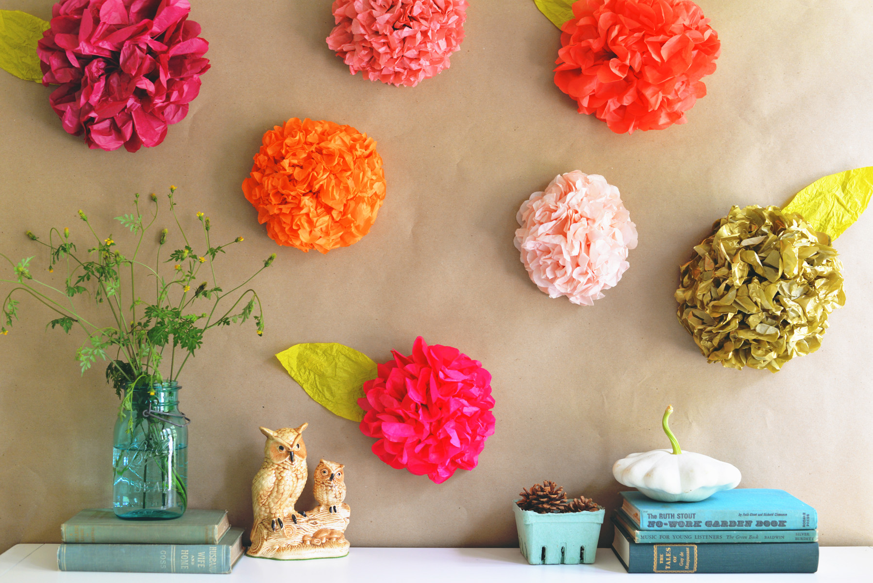 tissue paper flowers art | DIY art