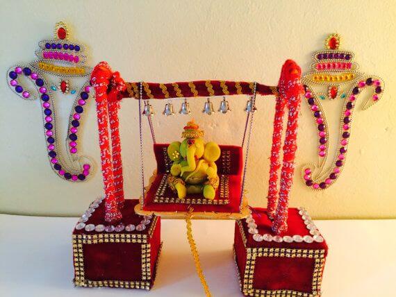 Ganpati Decoration on Swing