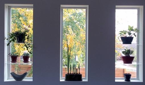 Install a Shelf in outdoors with a flower pot exterior window