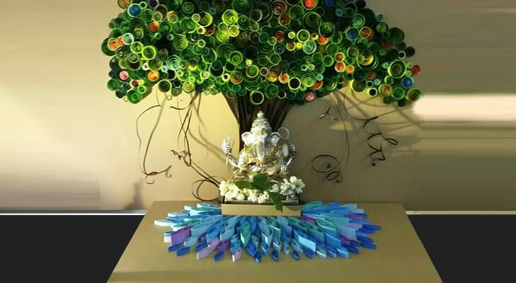 Adorn Ganpati Mandap With Peacock Feathers