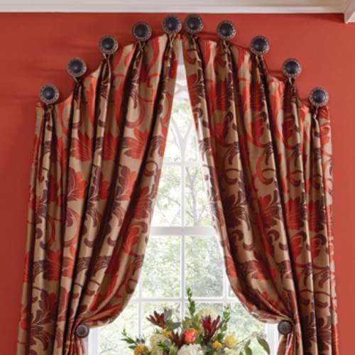 Arched windows curtain with ties