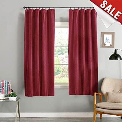 Modern Red and White Curtain for arched window