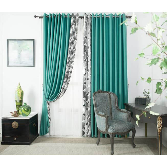 Classic curtains and drapes in blue tones