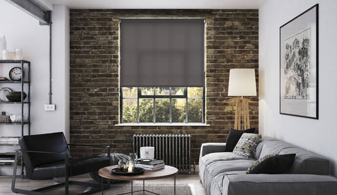 Roller blinds on the