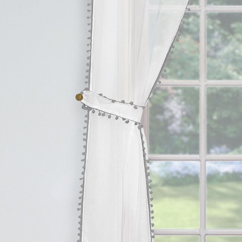 Pom-Pom tieback curtains