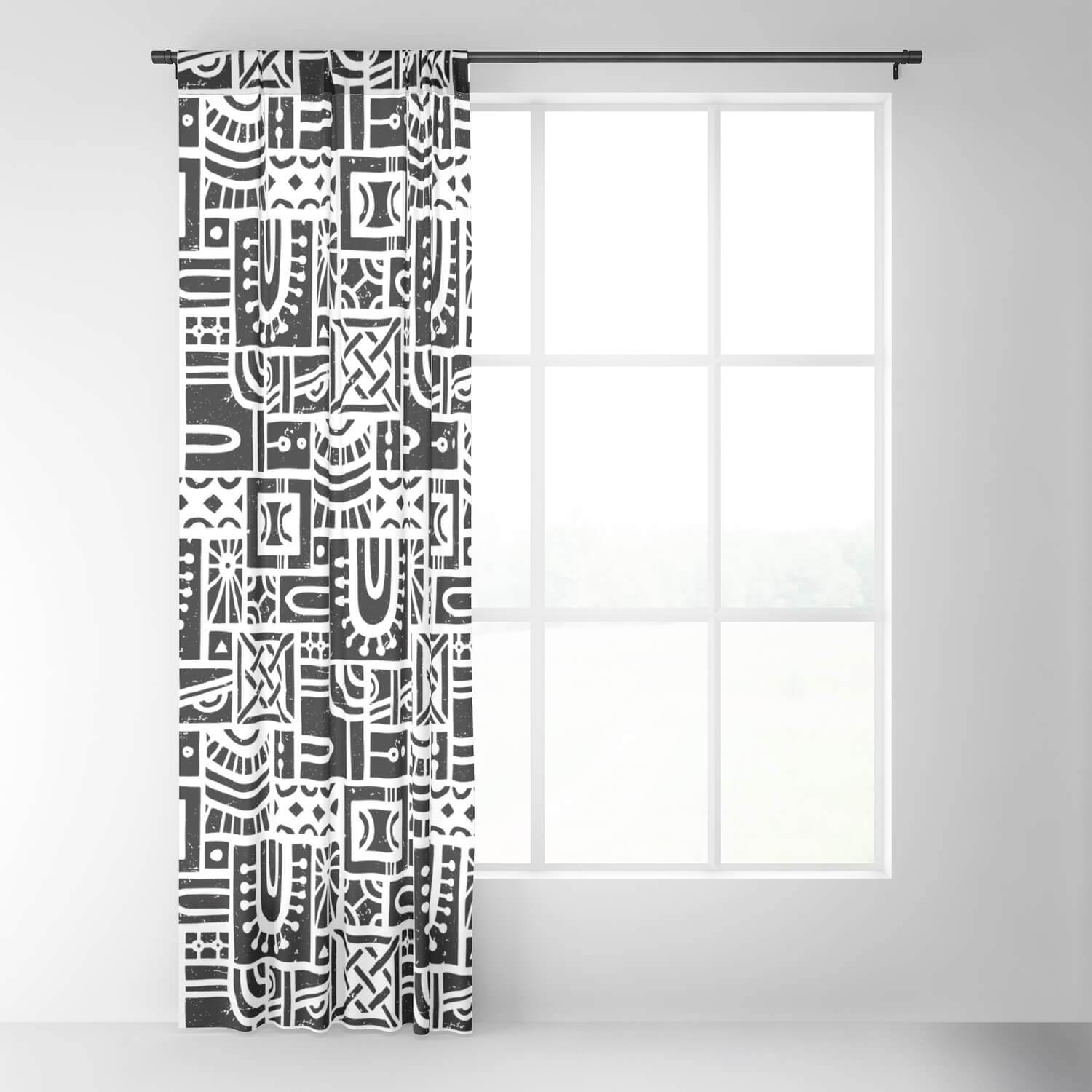 Black and white curtains