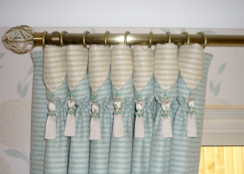 Traditional Drapery with Goblet Pleats:Curtains For Arched Windows