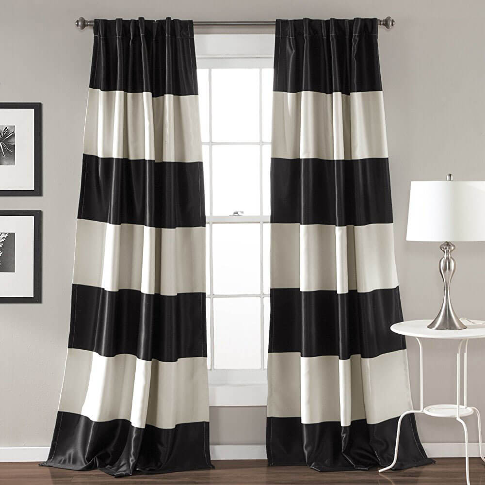 Black and white curtains