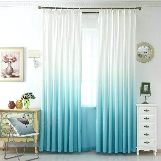 Classic curtains and drapes in blue tones