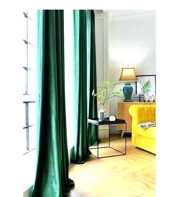 Classic curtains and drapes in blue tones